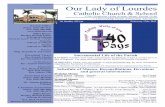 Our Lady of Lourdes · 17/2/2013  · 6:30 pm Accion de gracias a la Virgen Maria Lula De Finol † Mercedes Lopez de Apaza † February Weddings Amaury Amador & Susel K. Cruz . Visit