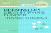 FOR FUNDERS #transparencygrantcraft.org/.../uploads/sites/2/2018/12/transparency.pdf · 2020. 7. 15. · Transparency connotes different ideas for different people. For the purpose