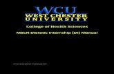 College of Health Sciences - wcupa.edu€¦ · southeastern PA town that has been the seat of government in Chester County since 1786. The Dietetic Internship Program (DI) is housed