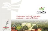Challenges for fresh vegetable producers : case of Brittany...A WIDE AND MULTIPRODUCT RANGE OF VEGETABLES NOVEMBER 2013 Fresh Early potatoes vegetables (600 000 T) 320 Millions €