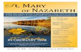 S t. Mary of Nazareth...S t. Mary of Nazareth Rev. John Frost, Pastor 276-4042 office Deacon Tom Bradley 491-7789 Mass Schedule Saturday: 5:00 pm Sunday: 9:00 am and 11:00 am …