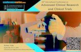 25th International Conference on 2019 Advanced Clinical Research … · 2018. 10. 9. · Clinical Research 2019 September 16-17, 2019 Rome, Italy and Clinical Trials 25th International