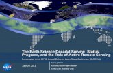 The Earth Science Decadal Survey: Status, Progress, and the Role … · 2020. 1. 29. · The Earth Science Decadal Survey: Status, Progress, and the Role of Active Remote Sensing.