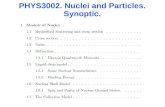 PHYS3002. Nuclei and Particles. Synoptic. · 2018. 7. 9. · Decay Rates . Alpha Decay Beta Decay . Gamma Decay Nuclear Fission Nuclear Fusion _+ + e- + V. (4+4) {P} _+ e {D} + -XN(t)