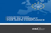 CLOUD SECURITY ALLIANCE CODE OF CONDUCT FOR GDPR … · Adherence Template (collectively, “CSA Code of Conduct for GDPR Compliance”) is licensed by the Cloud Security Alliance