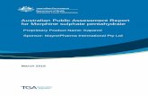 Australian Public Assessment Report for Morphine sulfate … · 2019. 7. 18. · Therapeutic Goods Administration AusPAR Kapanol Morphine sulphate pentahydrate MaynePharma International