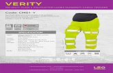 SPECIFICATION · BOX QUANTITY 10 ISO 20471 CLASS 2 REFLECTIVE TAPE VERITY ISO 20471 CLASS 2 POLY/COTTON LADIES MATERNITY CARGO TROUSER Code: CM01-Y Specifically designed for …