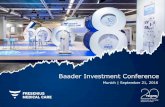 Baader Investment Conference - Fresenius Medical Care€¦ · 21/09/2016  · 1 © | September 2016© | August 2016 Baader Investment Conference Munich | September 21, 2016