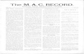 The M. A. C. RECORD.spartanhistory.kora.matrix.msu.edu/files/1/4/1-4-BC4-54-19100118s… · H. M. Reynolds, professor of veter inary medicine in the University of Minnesota, discussed