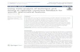 Using meta-analysis of technique and timing to optimize … · 2020. 8. 31. · Commenting “on the appropriateness or correctness of learners ’ production or comprehen-sion of