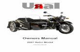 Owners Manual · 2015. 1. 3. · the section “Learning to Ride the Ural Motorcycle with Sidecar”. It is critical that a beginning sidecar driver becomes thoroughly familiar with