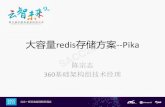 大容量redis储方案--Pika SACC2017 - Huodongjia.com• Pika 是DBA 和 基础架构团队一起设计开发的 大容量redis的解决方案 • 完全兼容redis 协议, 用户不需要修改任何代码
