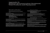 Appendix F: Sources of Conservation Treatment Trial ......Appendix F: Sources of Conservation Treatment Trial Products and Equipment Materials and Products Repointing and Mortar Repairs