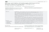 Efficacy and Safety of Endoscopic Self-Expanding Metallic Stent … · 104 ournal of Digestive Endoscopy Vol. 10 No. 22019 Self-Expanding Metallic Stent in Esophageal Malignancy Balekuduru