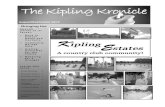 The Kipling Kronicle€¦ · Kipling Estates Homeowners Association Board of Directors All Board members can be reached through the Clubhouse 815-725-9922. Kipling Estates Clubhouse