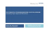 PATIENTS POSSESSIONS CATALOGUE2 Further information about this document: Document name Patients Possessions Catalogue Document summary This is a reference booklet, which outlines the