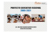 PROYECTO EDUCATIVO REGIONAL 2005-2021€¦ · • PELA - Financiado USAID, enfocado a la Gestión Local(REDES, CONEI) (2012-2015). • Proyecto Enseñar es Liderar" – USAID (2014-2017).