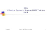 DDS Utilization Resource Review (URR) Training 2014 · DDS SR URR Training 03/2014 9 How Often Are Individuals Reviewed by Regional URR 1. Annually, unless otherwise specified, or