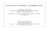 SALEM TOOL COMPANY...found between the various sources of information. The equation Log CBR - 2.46-1.12 (Log DCP) was selected as the best correlation. In this equation, DCP is the
