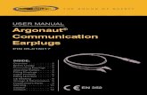 USER MANUAL Argonaut Communication Earplugs...Argonaut/DANR Earmuff with Argonaut Communication Earplugs and LPCCE Earplugs Attenuation values to EN 24869-1 Frequency (Hz) 125 250