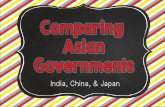 India, China, & Japan€¦ · o Parliamentary Democracy –legislature (Parliament) chooses Head of Government (Executive Leader) •Citizens vote for members of Parliament, members