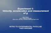 Experiment 1: Velocity, acceleration and measurement of gnas2173/Lab1_VelocityAccelGravityNS18.pdfVelocity, acceleration and measurement of g Nate Saffold nas2173@columbia.edu Office