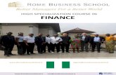 HIGH SPECIALIZATION COURSE IN FINANCE...Send both the form and the bank transfer receipt via e-mail to nigeria@romebusinessschool.it info@romebusinessschool.it HIGH SPECIALIZATION