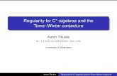 Regularity for C*-algebras and the Toms Winter conjectureStrict comparison of positive elements is a property of the Cuntz semigroup (an algebraic invariant); in practice, it is the