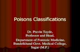 Poisons Classifications of poison.pdfPoisons Classifications Dr. Pravin Tayde, Professor and Head, Department of Forensic Medicine, Bundelkhand Govt. Medical College, Sagar (M.P.)