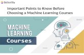 Important Points to Know Before Choosing a Machine Learning Courses