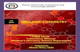 Organic chemistry · 2020. 3. 10. · Organic Chemistry, Laboratory Manual CHM 2415L KOMAR UNIVERSITY OF SCIENCE AND TECHNOLOGY (KUST) 6 2.2 Laboratory Conduct 1. Eating, drinking,