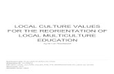 EDUCATION LOCAL MULTICULTURE FOR THE ...repo.isi-dps.ac.id/3704/1/LOCAL CULTURE VALUES FOR THE...LOCAL CULTURE VALUES FOR THE REORIENTATION OF LOCAL MULTICULTURE EDUCATION by Ni Luh