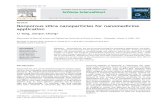 Nonporous silica nanoparticles for nanomedicine application...Synthesis of size-controlled silica NPs was ﬁrst reported by Stöber et al. in 1968 [19]. Monodisperse silica spheres