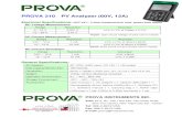 PROVA 210 PV Analyzer (60V, 12A) - saenco.com sheet/prova210.pdf · PROVA 210 PV Analyzer (60V, 12A) Electrical Specifications: (23 ℃℃℃℃±5 ℃℃℃℃, 4-wire measurement,