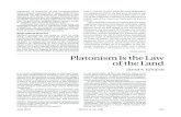 Platonism Is the Law of the Land - American Mathematical ...April 2013 Notices of the AMs 475 Platonism Is the Law of the Land David A. Edwards It is a well-established principle of