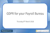 GDPR for your Payroll Bureau - BrightPay · 2018. 4. 12. · GDPR for your Payroll Bureau Thursday 8th March 2018 . Agenda 1. GDPR Overview 2. Key Changes to Data Protection Law 3.