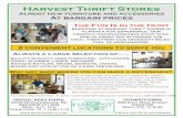 Harvest Thrift Stores - Boaz & Ruth. Public Relations... · 2020. 3. 1. · Harvest Thrift Stores Almost new furniture and accessories At bargain prices The Fun Is In the Hunt Shopping