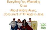 Everything You Wanted to Know About Writing Async ... You...Feature/Library Ning client Http Async Client Maturity Good Very new (early 2014) Download cancelation Easy With bugs Progress