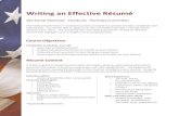 Writing an Effective Résumé · Writing an Effective Résumé Workshop Materials · Handouts · Participant Activities The Federal Government is making it quicker and easier to connect
