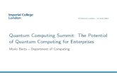 Mario Berta - Quantum Computing Summit: The Potential of ......Mario Berta { Department of Computing Quantum Information Science Understanding quantum systems (e.g., single atoms or