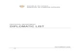 PROTOCOL DEPARTMENT DIPLOMATIC LIST List 31102020.pdf09.00 - 16.00 (Mon – Thu) 09.00 – 13.00 (Fri) H.E. Mr Sergio Daniel URRIBARI (29.10.2020) Ms. Ana Lia Liliana AGUILERA (spouse)