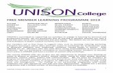 FREE MEMBER LEARNING PROGRAMME 2019 - UNISON NI...3 UNISON College Member Learning 2019 Clinical Effectiveness for Nurses & Midwives Delirium Dementia – An Introduction Dementia