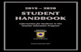 2019 – 2020 STUDENT HANDBOOK · University of Lethbridge ¨ Teacher Education Program ¨ Student Handbook 6 Substitution for Required Courses Occasionally, required courses may