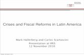 Crises and Fiscal Reforms in Latin America · 2017. 11. 17. · Monday, November 8, 2010. Hypotheses • H1: ﬁscal reforms coincide with (any type of) domestic crises • H2: Fiscal