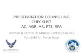 PRESEPARATION COUNSELING CHECKLIST AC, AGR, AR, FTS, …...Section II of DD Form 2648 – Service Member Personal Information • If member is unable to access the Enterprise ... (VEC)