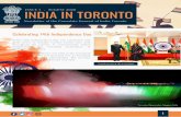 INDIA IN TORONTO Newsletter - Issu… · To celebrate India Day Parade, CN tower and the iconic Toronto Sign in Nathans Philips Square were illuminated in the Indian tri-color. Toronto