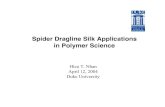 Spider Dragline Silk Applications in Polymer Sciences 11) Fedic, Robert, Michal Zurovec, Frantisek Sehnal, Correlation between Fibroin Amino Acid Sequence and Physical Silk Properties,