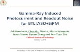 Gamma-Ray Induced Photocurrent and Readout Noise for ...hep.caltech.edu/~zhu/talks/4CMS_191001_LYSO_SiPM_RIN...Gamma-Ray Induced Photocurrent and Readout Noise for BTL LYSO+SiPM Adi