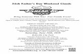 36th Father’s Day Weekend Classic€¦ · Best of Show $300 Cash Top 2 in Stock and Modified Classes Under 1930 Under 1940 1940-1949 1950-1959 1960-1969 1970-1979 1980-1989 1990
