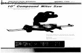 Miter Saw - User Manual Search Engine · saw does not rock. C. Bolt or clamp the saw to its support, 2, Before moving the saw, lock the miter, bevel and power-head positions. Unplug